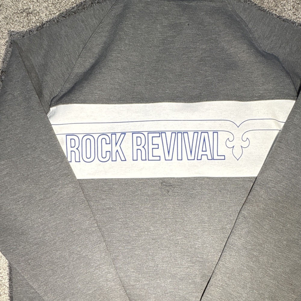 Rock Revival Men's 2XL Gray 2pc Zip Hoodie & Tapered Pants Set Pockets Logo - Picture 12 of 13